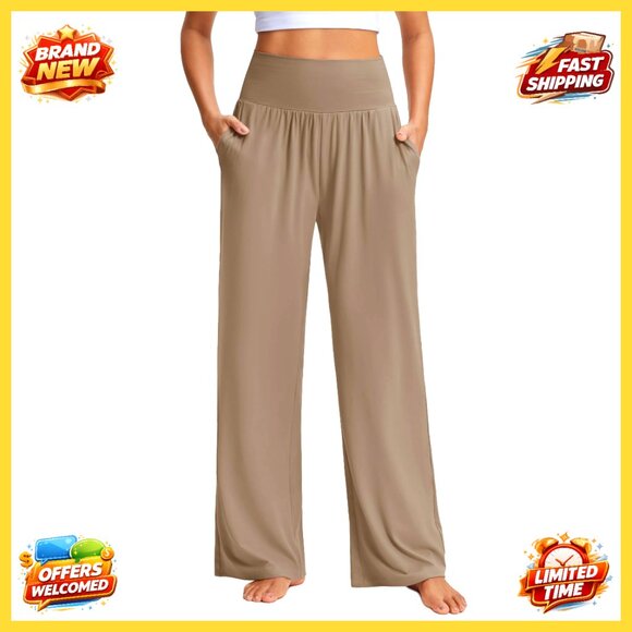 Wide Leg Yoga Pants High Waisted Buttery Soft Lounge Pants with Pockets